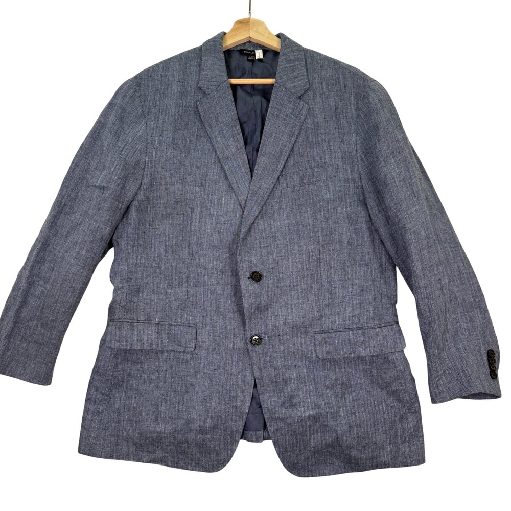 Banana Republic Men's Blue Linen Blend Sport Coat Blazer